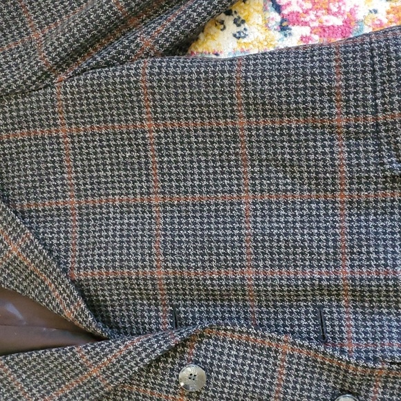 Vintage Long Plaid Trench Coat Blazer - Picture 5 of 9